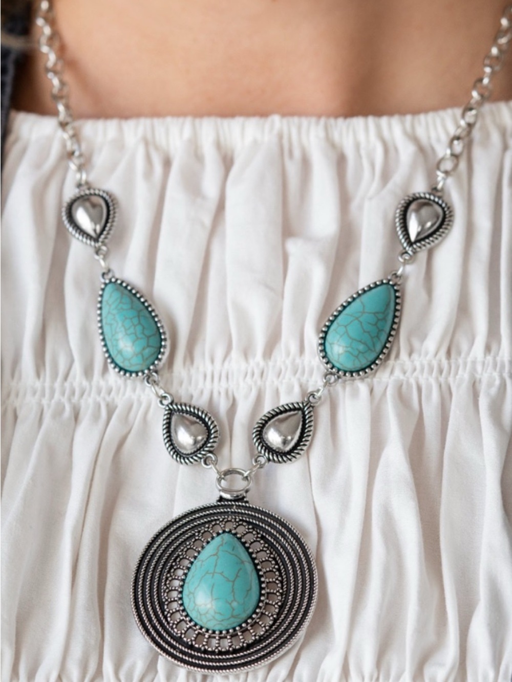 Saguaro Soul Trek - Turquoise Stone Necklace